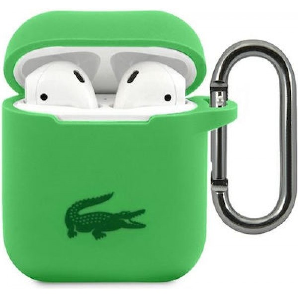 Lacoste Glossy Print Logo Silicone Case Apple AirPods Green